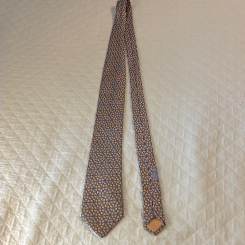 Elegant tan, blue and Gold Men's Tie